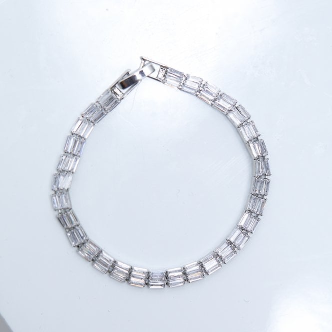 Jon Richard Jon Richard Rhodium Plated Multi Baguette Bracelet