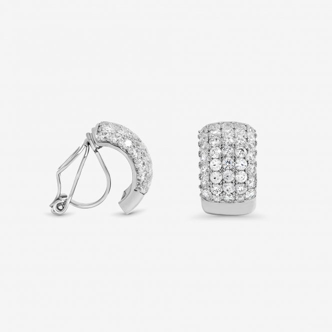 jon richard Jon Richard Rhodium Plated Multirow Crystal Clip Earrings