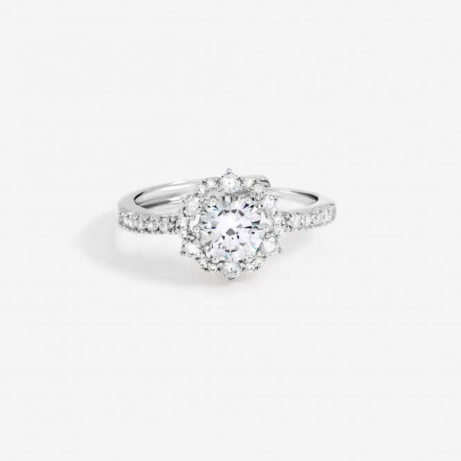 jon richard Jon Richard Rhodium Plated Statement Crystal Engagement Ring