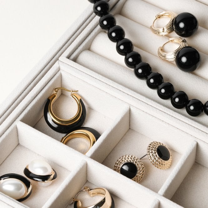 Jon Richard Jon Richard Ridge Hoop And Jet Bead Statement Earrings