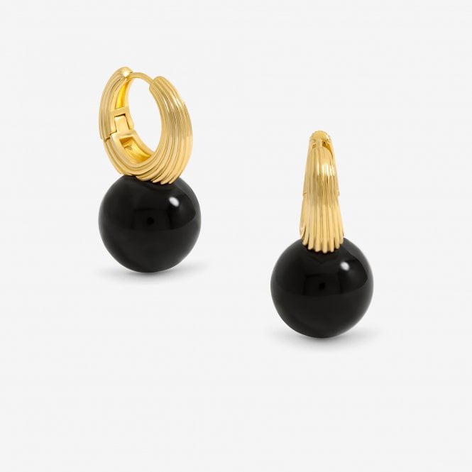 jon richard Jon Richard Ridge Hoop And Jet Bead Statement Earrings