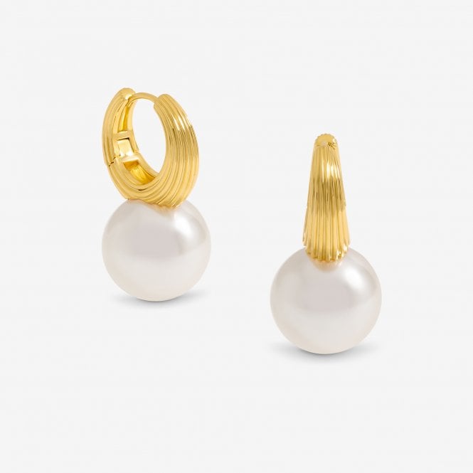 jon richard Jon Richard Ridge Hoop And Pearl Statement Earrings