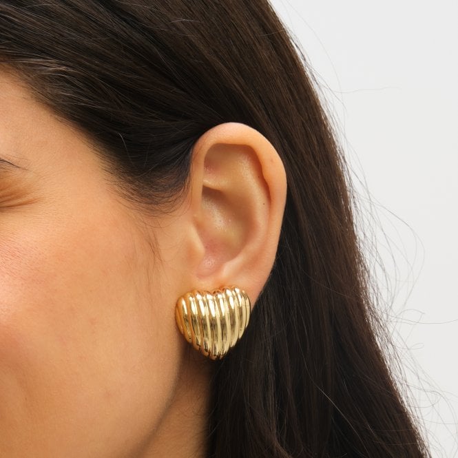 Jon Richard Jon Richard Ridge Puff Heart Clip Earrings