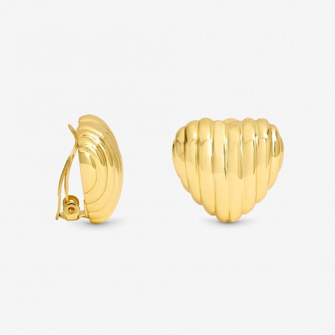 jon richard Jon Richard Ridge Puff Heart Clip Earrings