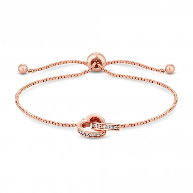 jon richard Jon Richard Rose Gold Plated Clear Crystal Heart Bracelet