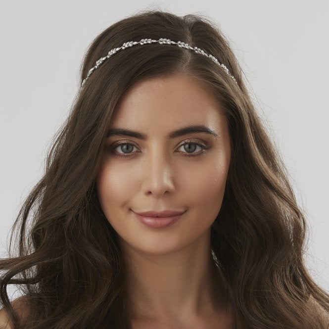 Jon Richard Jon Richard Silver Crystal Navette Hair Ribbon Halo