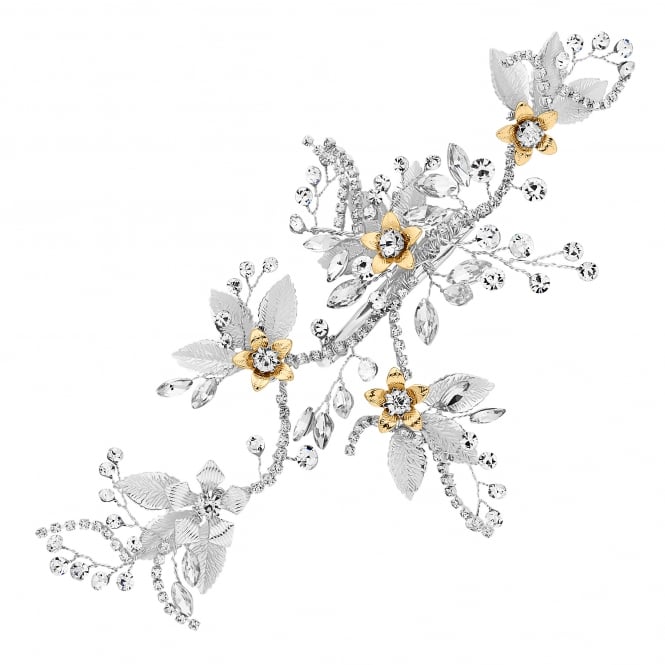 jon richard Jon Richard Silver Diamante Crystal Flower Hair Clip - Gift Pouch