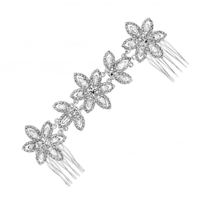 jon richard Jon Richard Silver Double Flower Headband - Gift Pouch