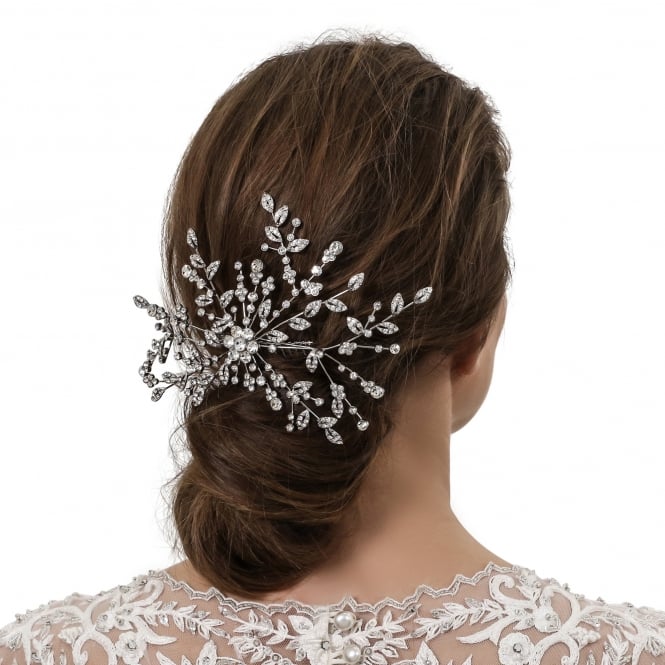 Jon Richard Jon Richard Silver Floral Spray Hair Comb