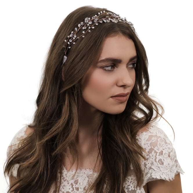 Jon Richard Jon Richard Silver Pearl And Crystal Open Hair Vine - Gift Pouch