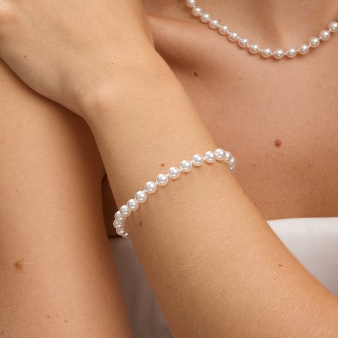 Jon Richard Jon Richard Silver Plated 6mm Knotted Pearl Bracelet