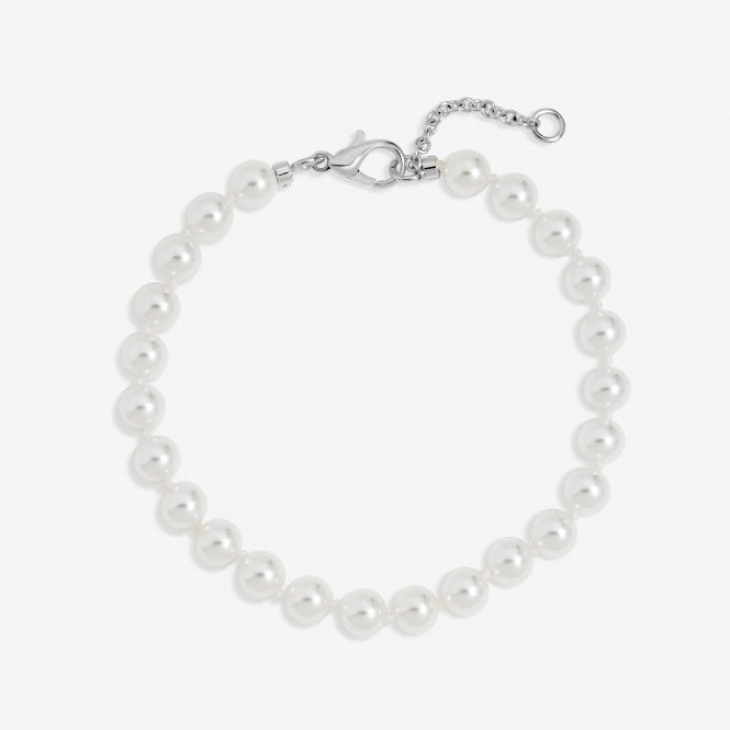 jon richard Jon Richard Silver Plated 6mm Knotted Pearl Bracelet