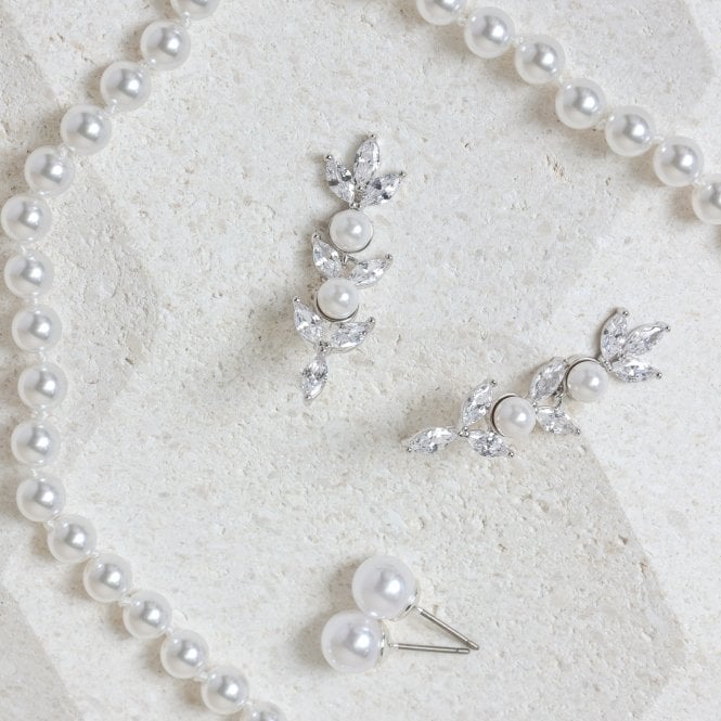 Jon Richard Jon Richard Silver Plated 8mm Pearl Stud Earrings