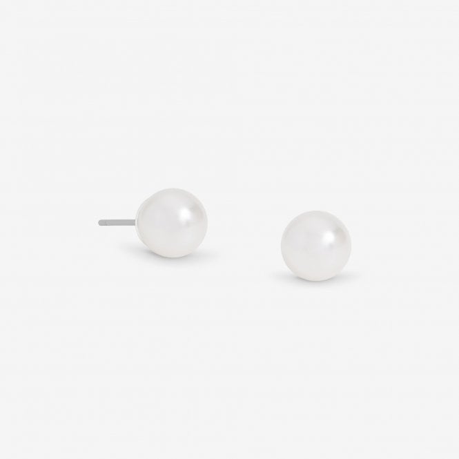 jon richard Jon Richard Silver Plated 8mm Pearl Stud Earrings