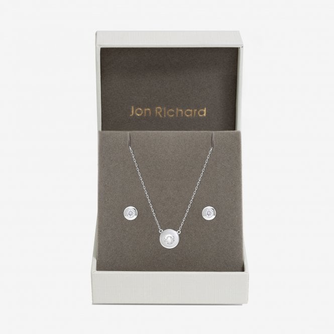 jon richard Jon Richard Silver Plated and Crystal Bezel Set - Gift Box