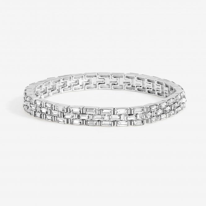 jon richard Jon Richard Silver Plated and Crystal Chain Stretch Bracelet