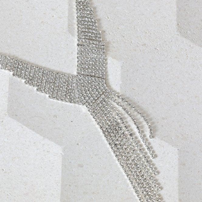 Jon Richard Jon Richard Silver Plated And Crystal Statement Drop Necklace