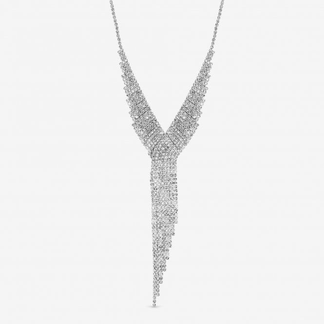 jon richard Jon Richard Silver Plated and Crystal Statement Drop Necklace