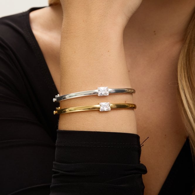 Jon Richard Jon Richard Silver Plated And Cubic Zirconia Stone Bangle