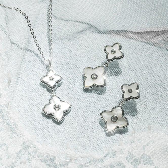 Jon Richard Jon Richard Silver Plated And Mother Of Pearl Clover Pendant