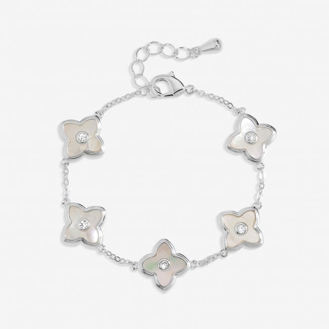 jon richard Jon Richard Silver Plated and Mother of Pearl Clover Bracelet