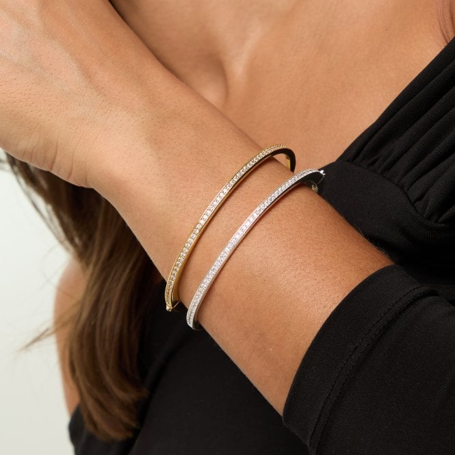 Jon Richard Jon Richard Silver Plated And Pave Bangle