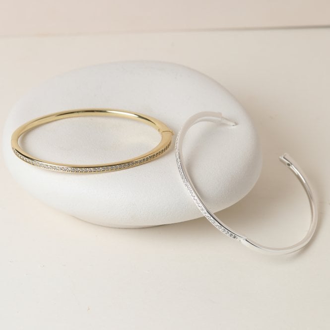 Jon Richard Jon Richard Silver Plated And Pave Bangle