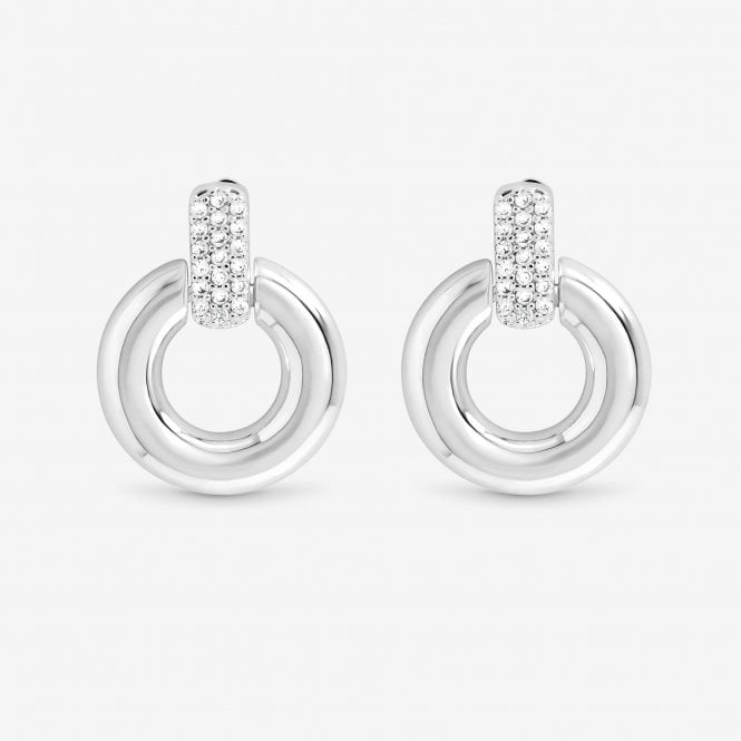 jon richard Jon Richard Silver Plated and Pave Door Knocker Earrings