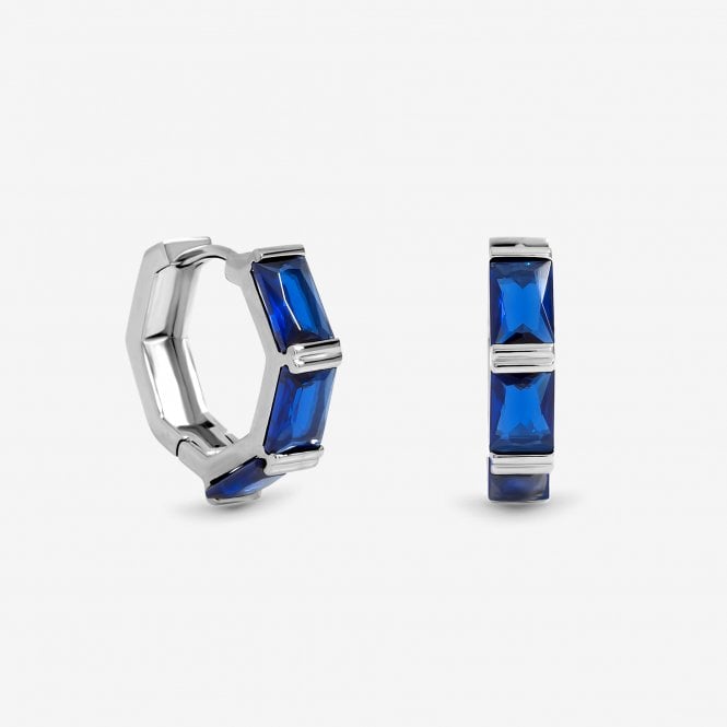 jon richard Jon Richard Silver Plated and Sapphire Hoop Earrings