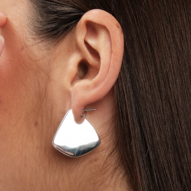 Jon Richard Jon Richard Silver Plated Angular Polished Earrings