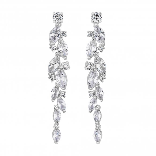 jon richard Jon Richard Silver Plated Clear Navette Charlotte Drop Earring