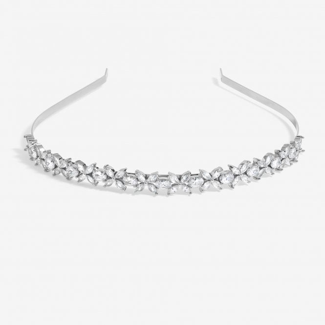 jon richard Jon Richard Silver Plated Crystal Floral Single Row Headband