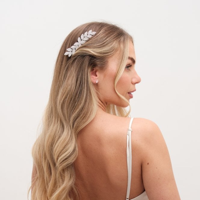 Jon Richard Jon Richard Silver Plated Crystal Leaf Comb