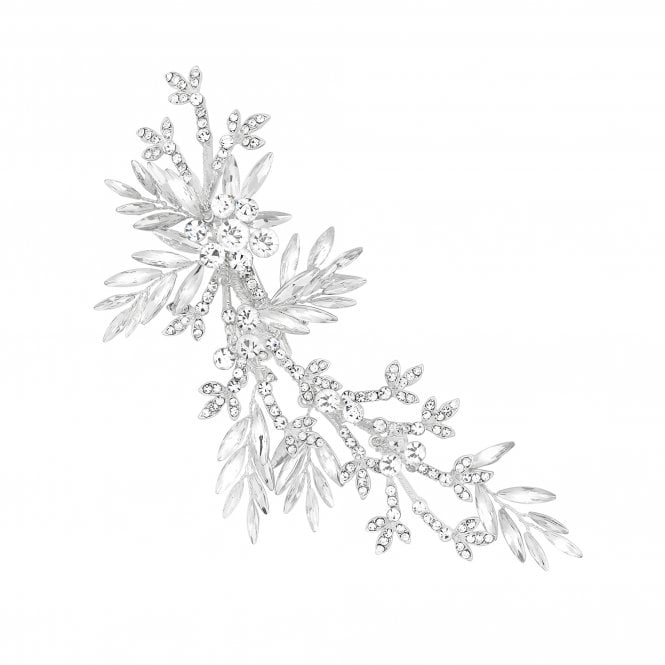 Jon Richard Jon Richard Silver Plated Crystal Leaf Side Tiara