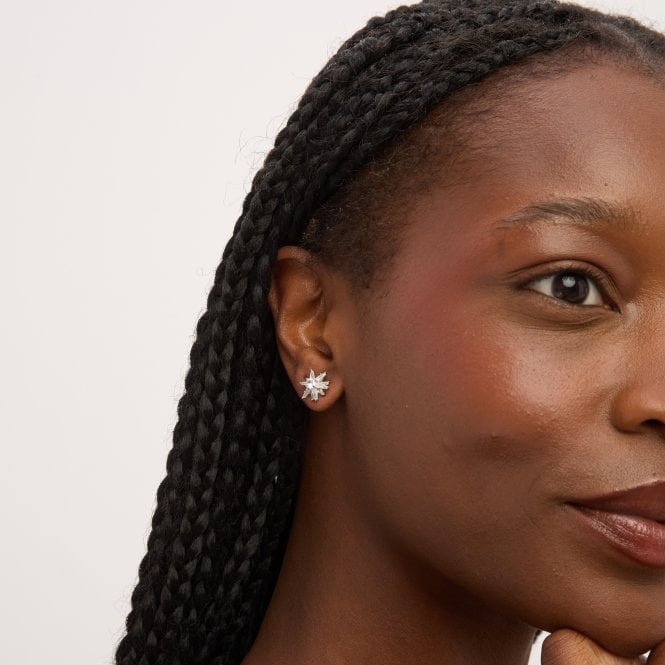 Jon Richard Jon Richard Silver Plated Cubic Zirconia Celestial Star Stud Earrings