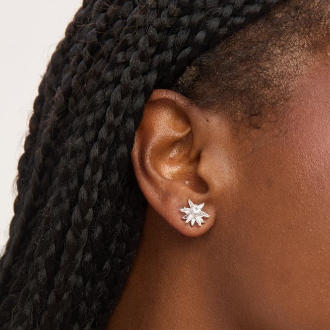 Jon Richard Jon Richard Silver Plated Cubic Zirconia Celestial Star Stud Earrings