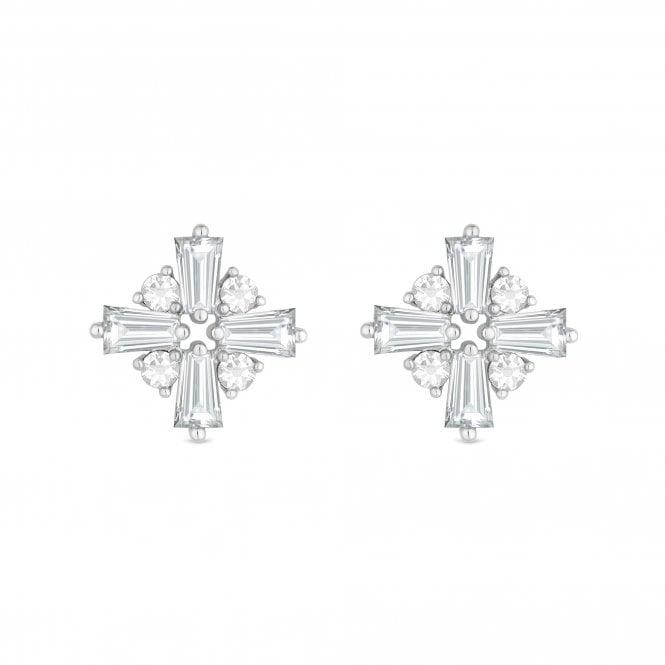 jon richard Jon Richard Silver Plated Cubic Zirconia Crystal Baguette Stud Earrings