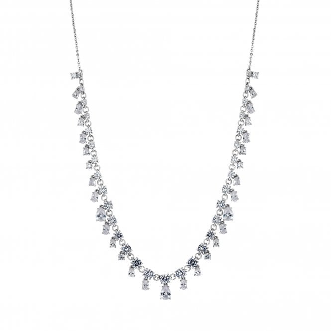 jon richard Jon Richard Silver Plated Cubic Zirconia Droplet Necklace