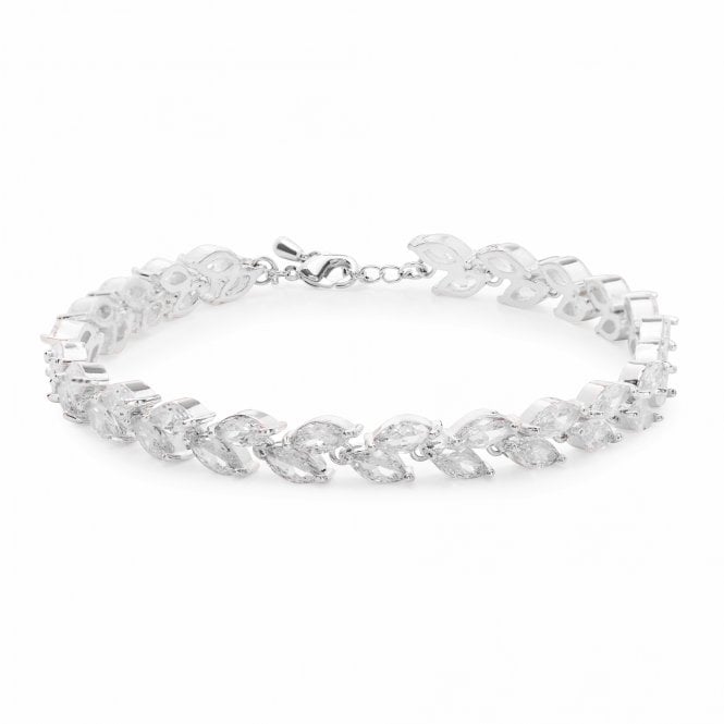 jon richard Jon Richard Silver Plated Cubic Zirconia Multi Navette Bracelet