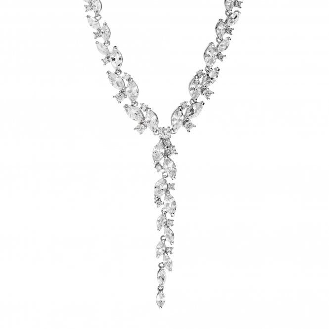 jon richard Jon Richard Silver Plated Cubic Zirconia Navette Necklace