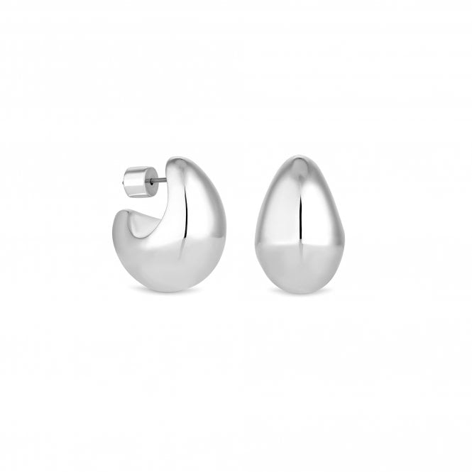 Jon Richard Jon Richard Silver Plated Curved Domed Earrings