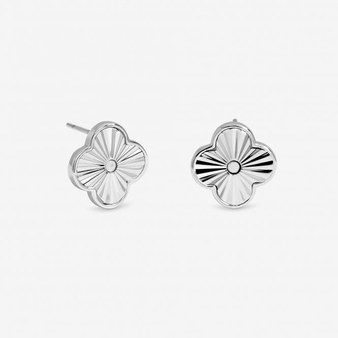 jon richard Jon Richard Silver Plated Diamond Cut Clover Earrings