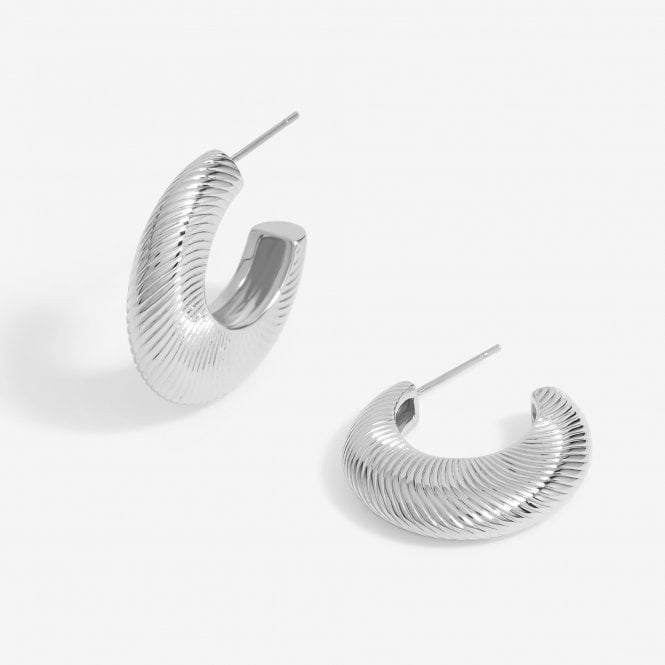 jon richard Jon Richard Silver Plated Diamond Cut Hoop Earrings