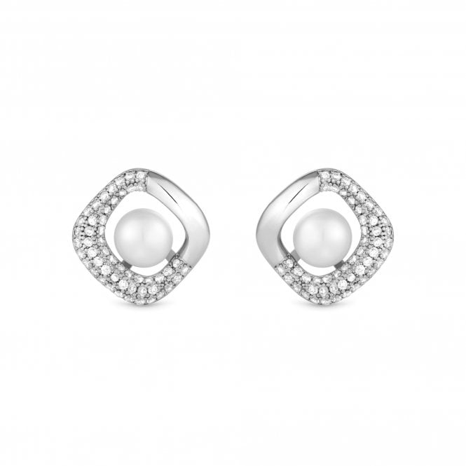 Jon Richard Jon Richard Silver Plated Freshwater Pearl Centre Stud Earrings