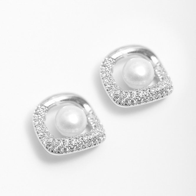 Jon Richard Jon Richard Silver Plated Freshwater Pearl Centre Stud Earrings