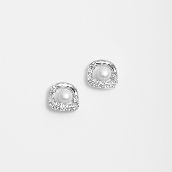 jon richard Jon Richard Silver Plated Freshwater Pearl Centre Stud Earrings