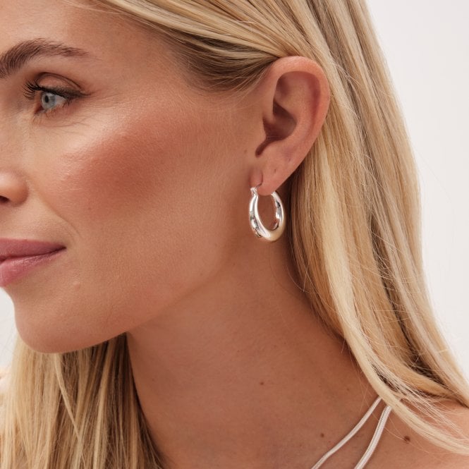 Jon Richard Jon Richard Silver Plated Graduated Hoop Earrings