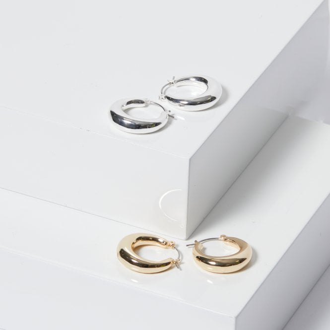 Jon Richard Jon Richard Silver Plated Graduated Hoop Earrings