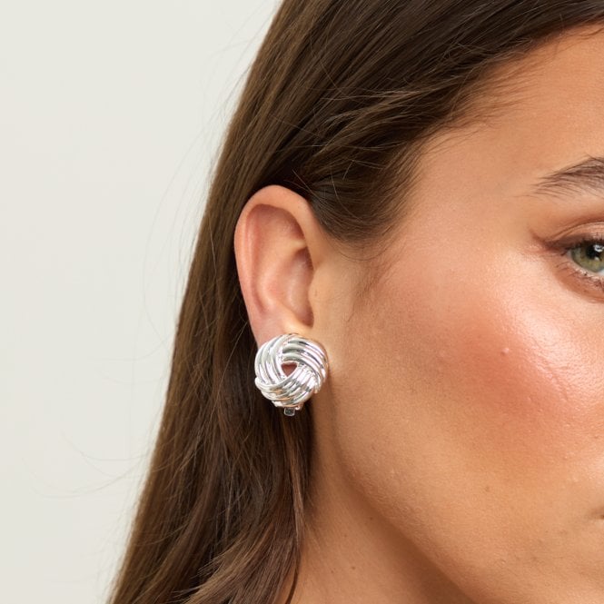Jon Richard Jon Richard Silver Plated Knot Stud Clip Earrings