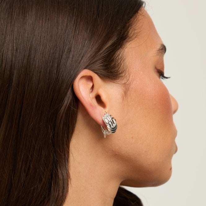 Jon Richard Jon Richard Silver Plated Knot Stud Clip Earrings